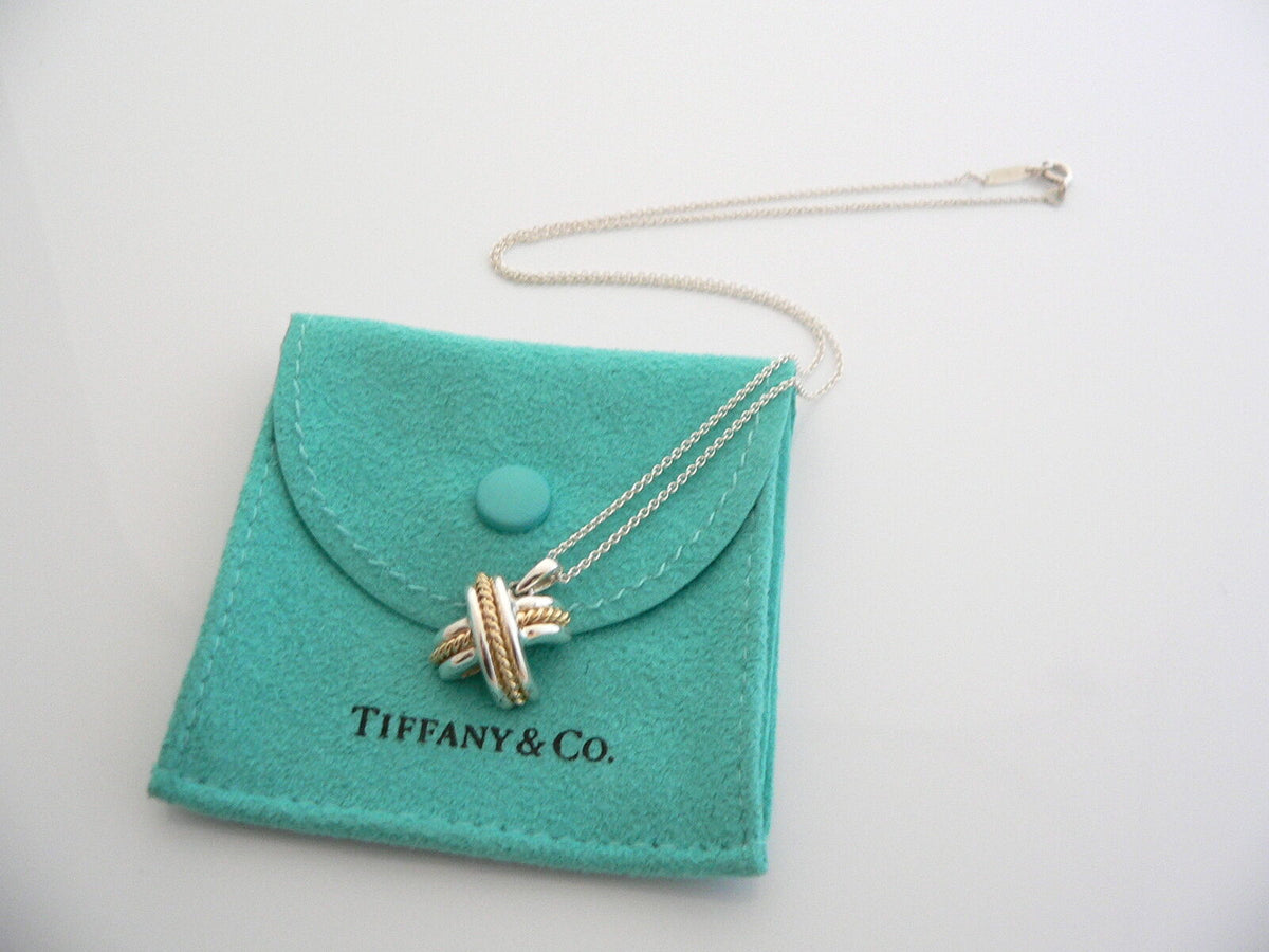 Tiffany & Co 18 Snuggle Bunny Rabbit Pendant Necklace Silver w/ Box Pouch