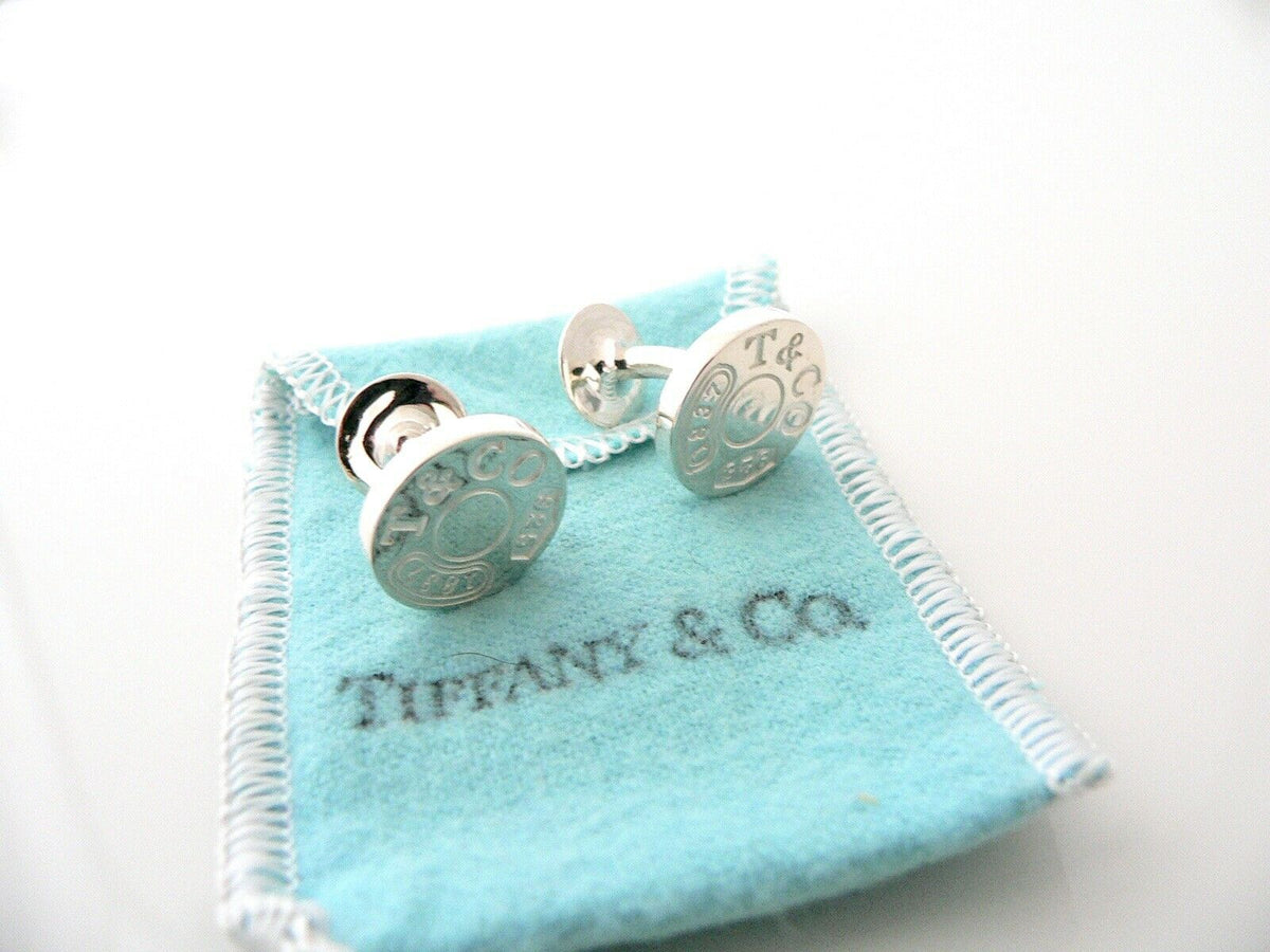 Tiffany & Co 1837 Cufflinks Cuff Links Silver Pouch Man Husband