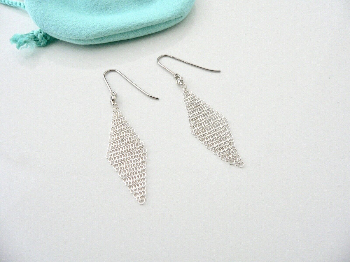 Tiffany mesh earrings on sale silver