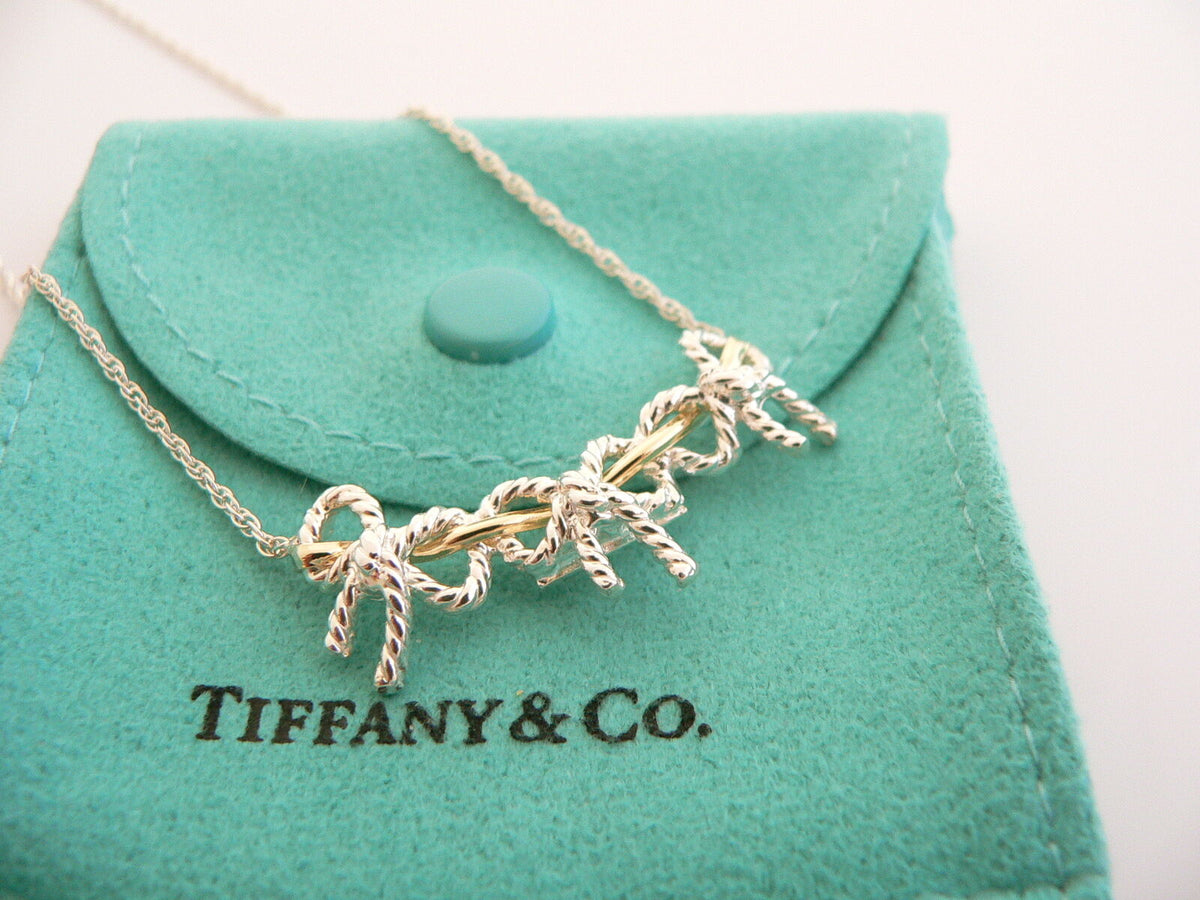 T&co bow necklace outlet authentic