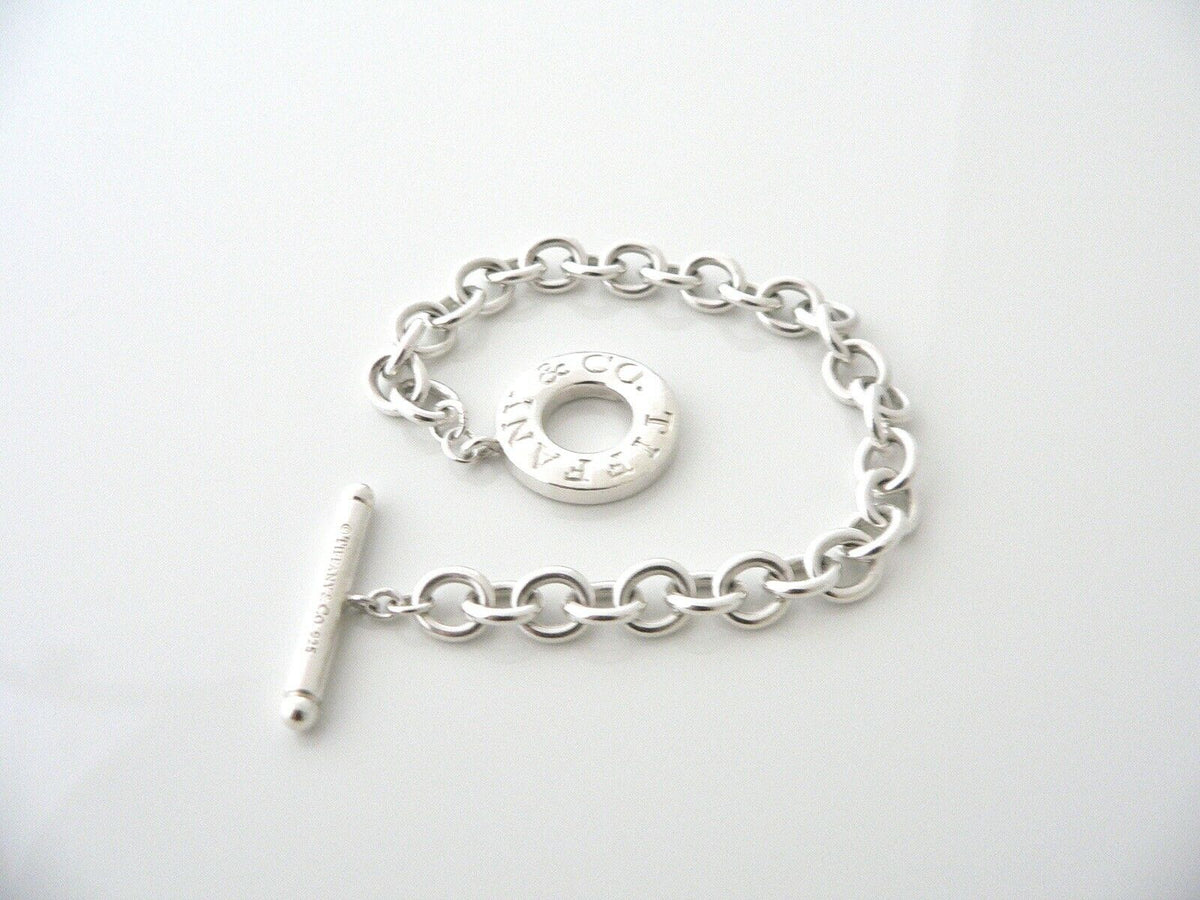 Tiffany & Co Silver Toggle Bracelet Bangle Charm Chain for Charms Gift Love