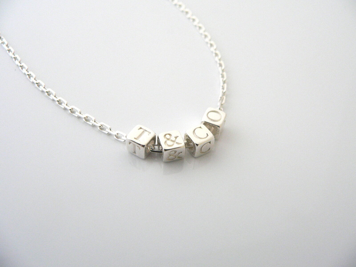 Tiffany hot sale cube necklace