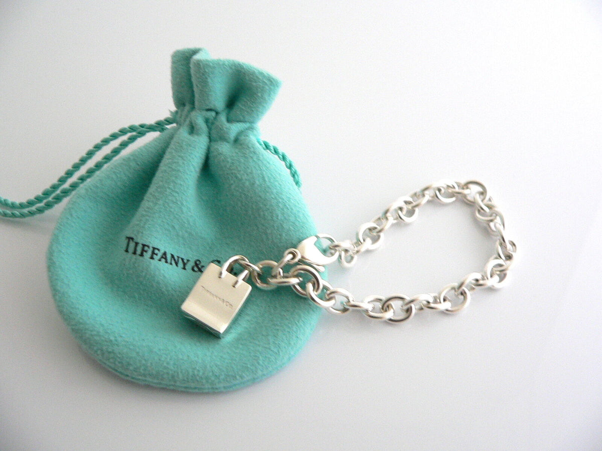 Tiffany Co Sterling Silver Handbag Purse Blue Enamel Heart Italy