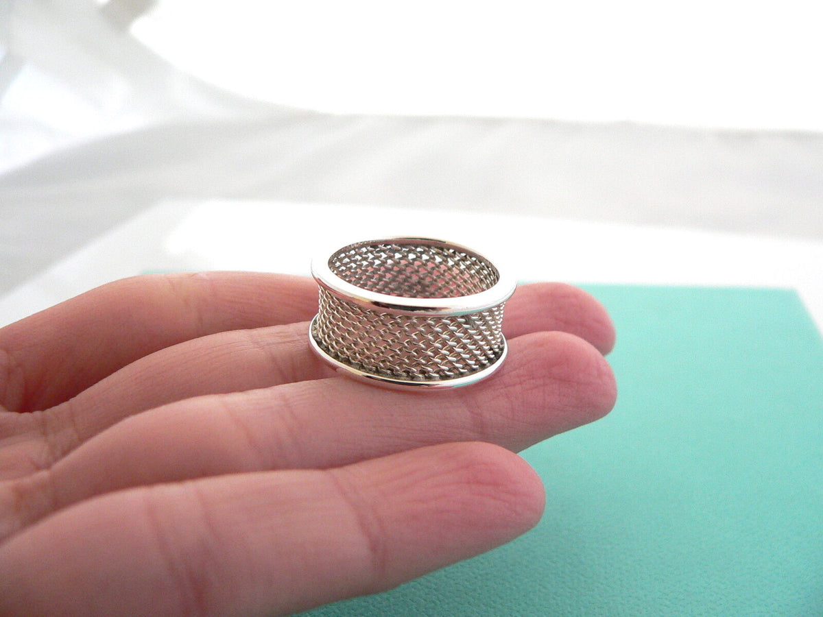 Tiffany inspired sterling hot sale silver mesh ring