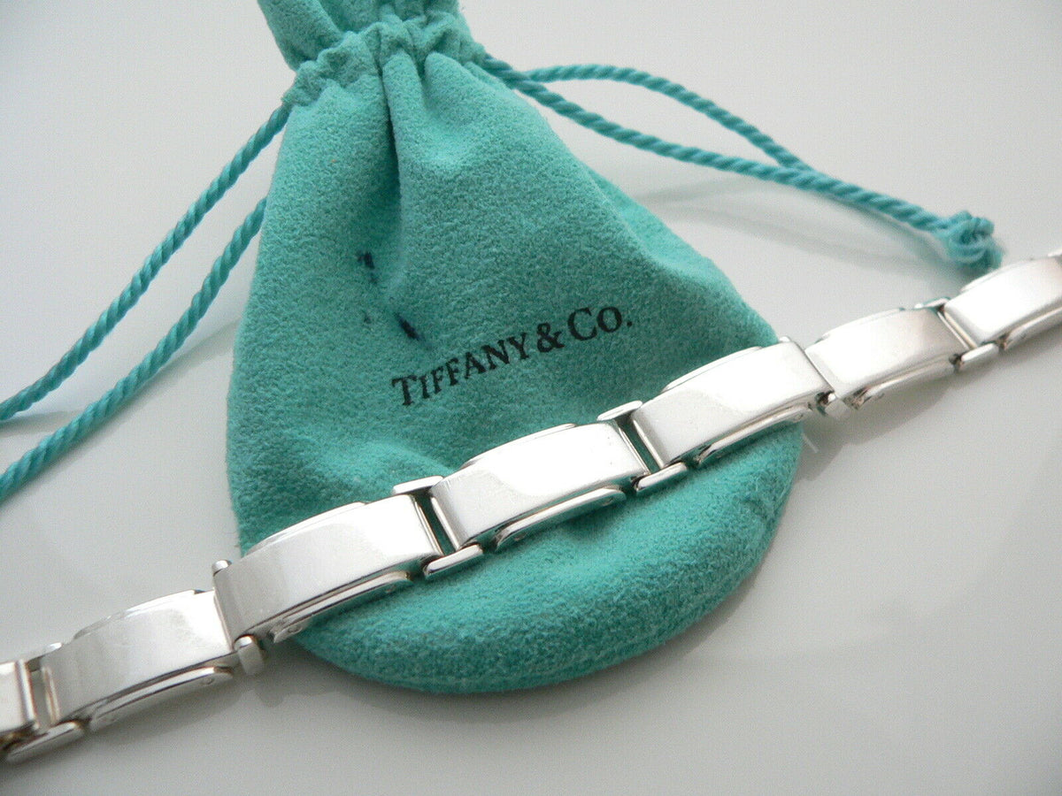 Tiffany & Co Metropolis Link Silver Bracelet Bangle 7 Inch Chain