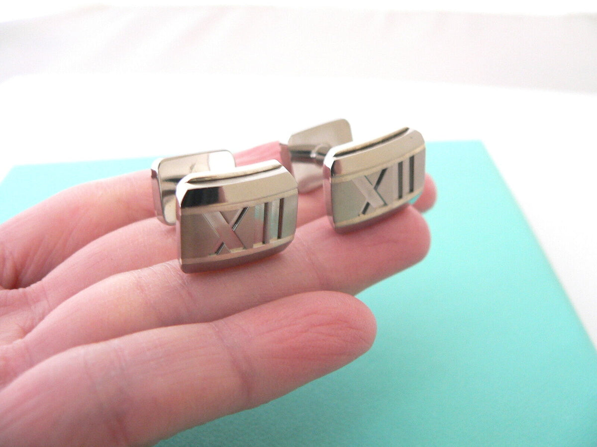 Louis Vuitton Enamel Square Cufflinks - Green, Sterling Silver