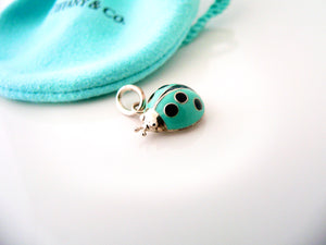 Tiffany & Co Ladybug Charm Beetle Pendant Silver Blue Enamel 4 Necklace Bracelet