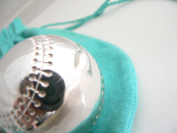 Tiffany & Co Silver Baseball Baby Rattle Teether Rare Sports Heirloom Gift Pouch