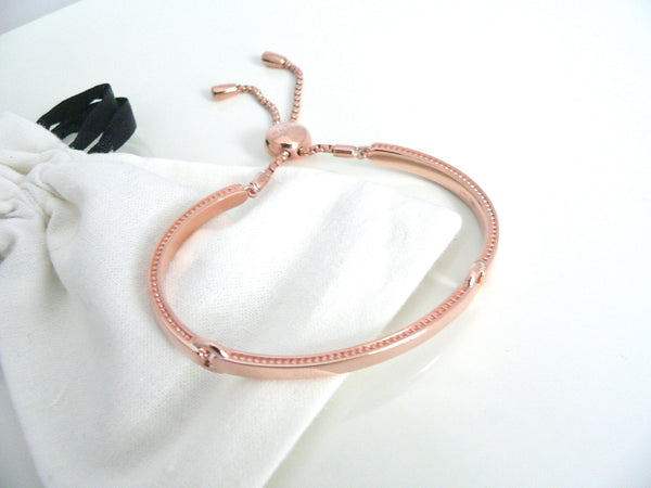 Links of London Rose Gold Vermeil Articulated Narrative Bracelet Bangle Adjustable Length MINT Never Used