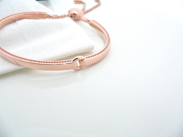 Links of London Rose Gold Vermeil Articulated Narrative Bracelet Bangle Adjustable Length MINT Never Used