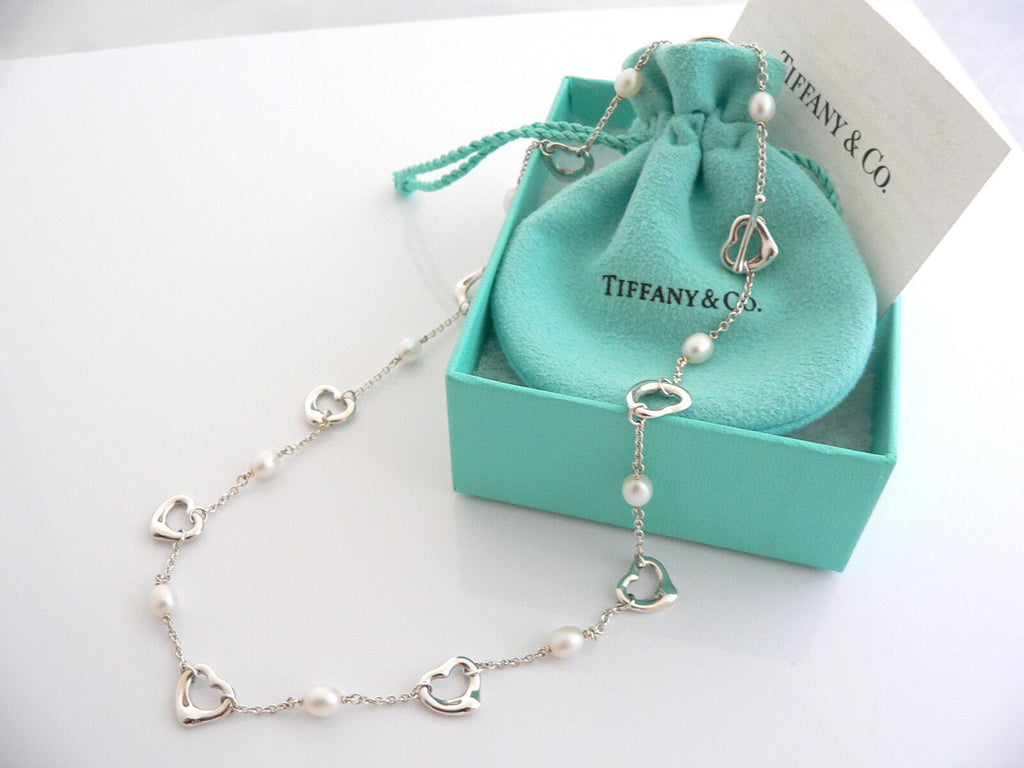 Tiffany & Co Sterling Silver Triple Open Heart Pendant Necklace With  Box