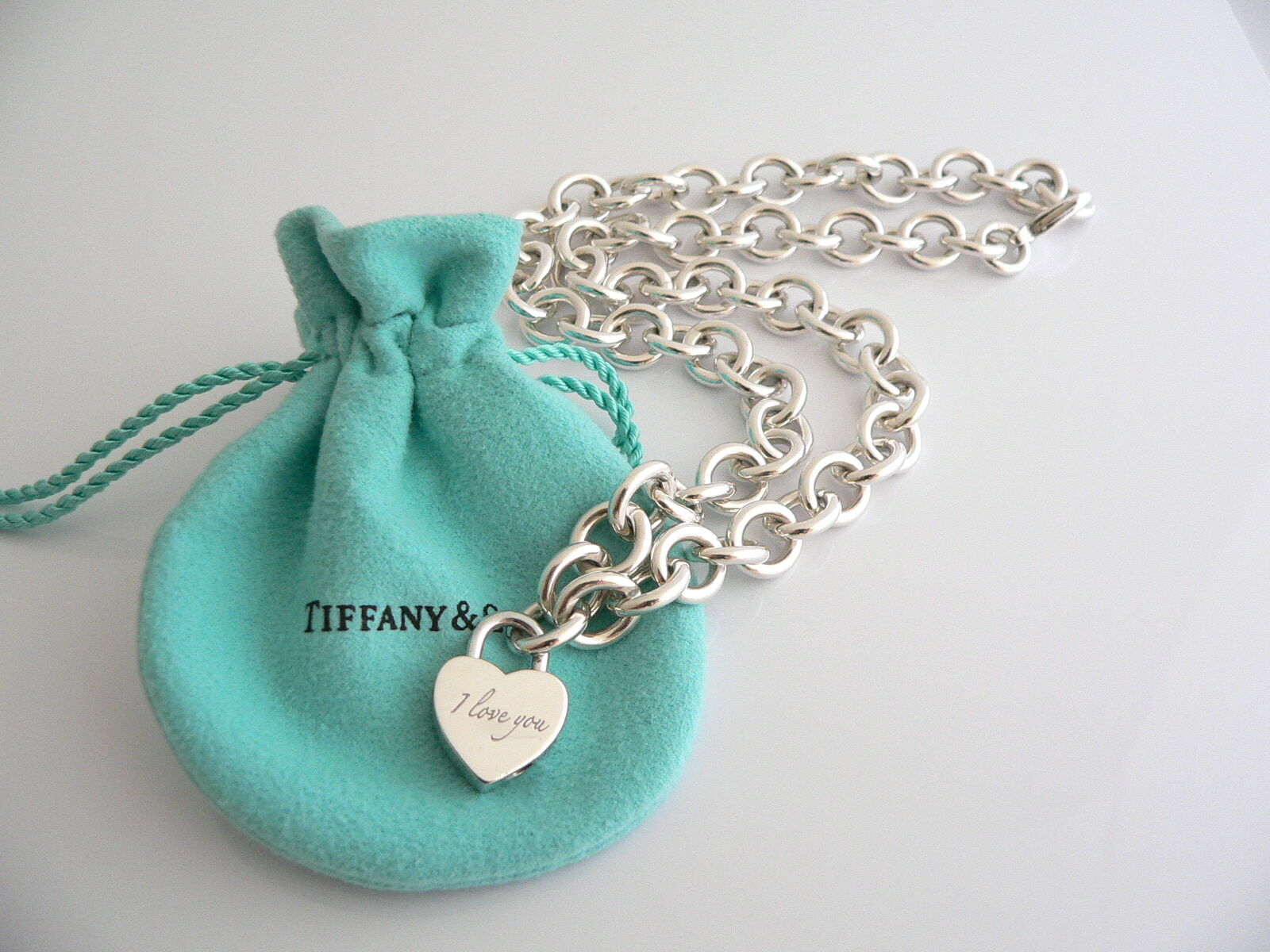 Tiffany & Co.Return to Heart Lock Pendant Necklace Sterling Silver 925  W/Pouch