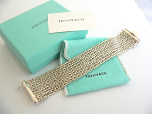 Tiffany & Co Silver 9 Nine Cable Rope Link Bracelet Bangle Gift Love Pouch