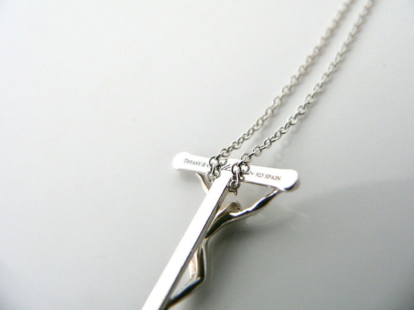 Tiffany & Co Silver Peretti Crucifix Cross Necklace Pendant Charm Gift Love