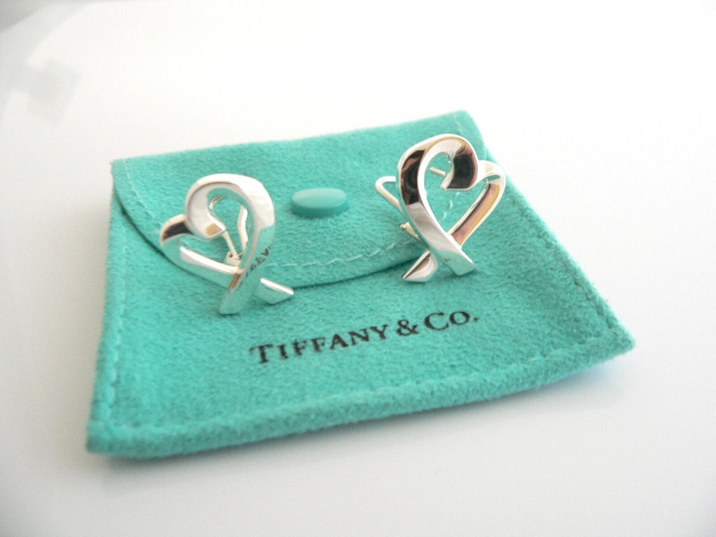 Tiffany & Co Silver Picasso Large Loving Heart Earrings Studs Rare 