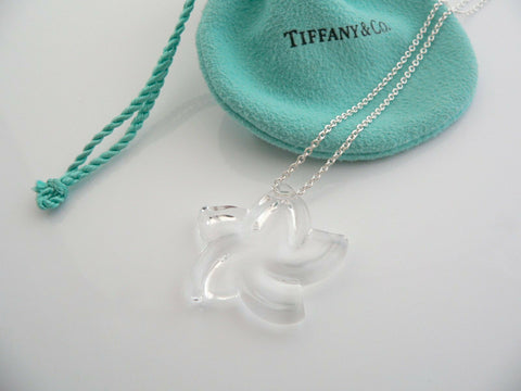 Tiffany & Co Peretti Silver Large Rock Crystal Star Necklace Pendant Charm Gift