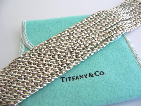 Tiffany & Co Silver 9 Nine Cable Rope Link Bracelet Bangle Gift Love Pouch