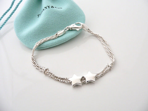 Tiffany & Co Stars Rope Bracelet Bangle Silver Classic Gift Love Pouch Statement