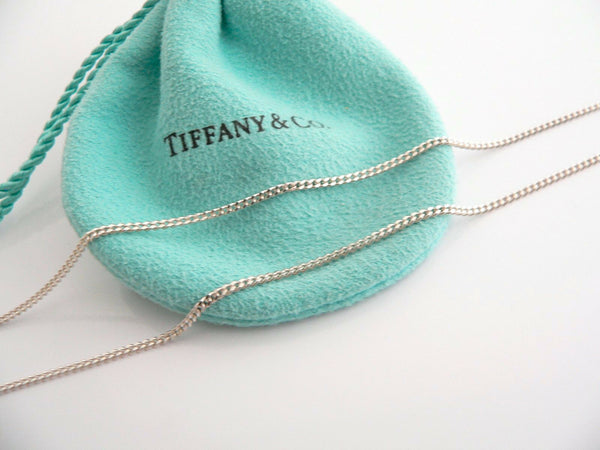 Tiffany & Co Silver 18K Gold Ribbon Bow Necklace Pendant Charm 17.8 Inch Pouch