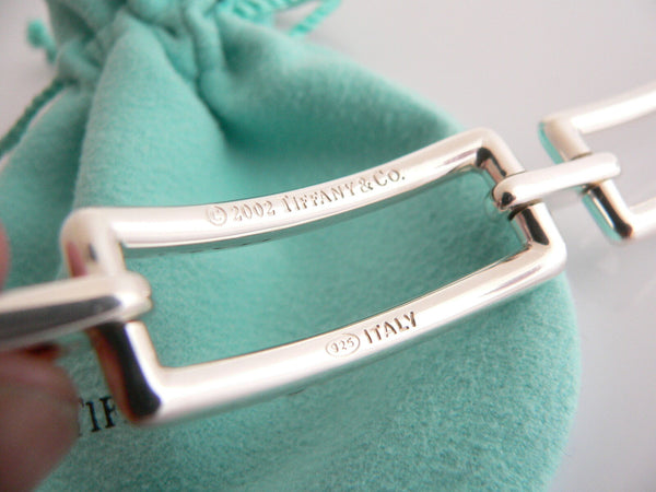 Tiffany & Co Silver Rectangle Link Bracelet Bangle Chain Gift Pouch Love Classic