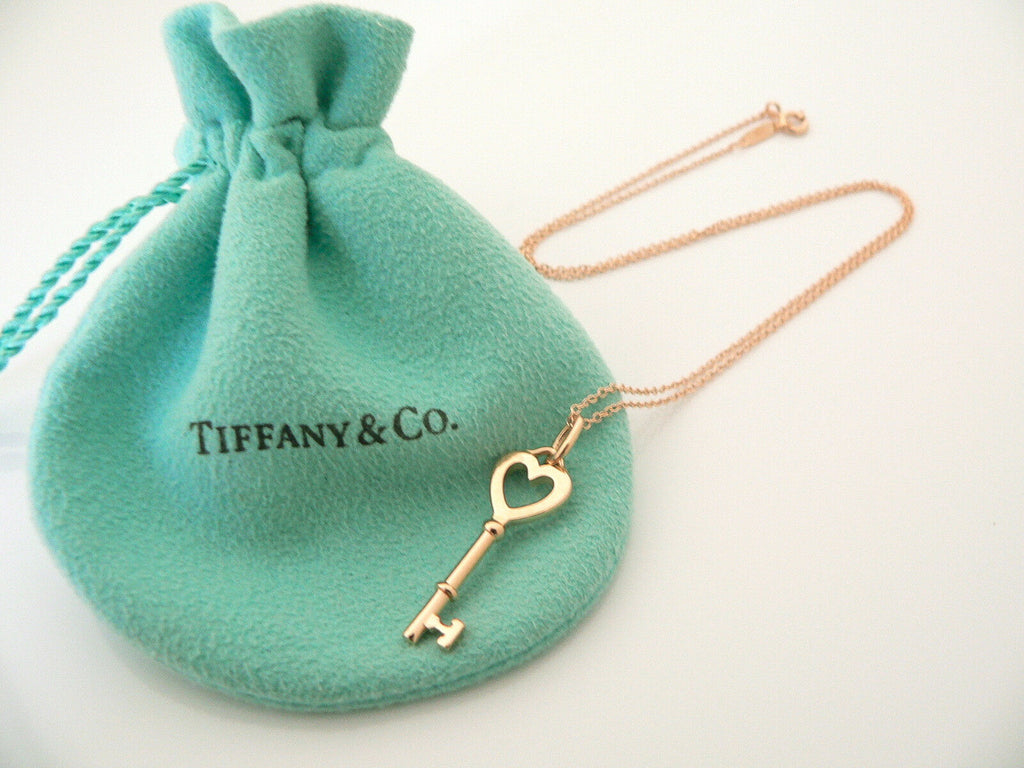 Tiffany & Co. Enchant Heart Key Pendant in 18K Rose Gold 1.07 CTW