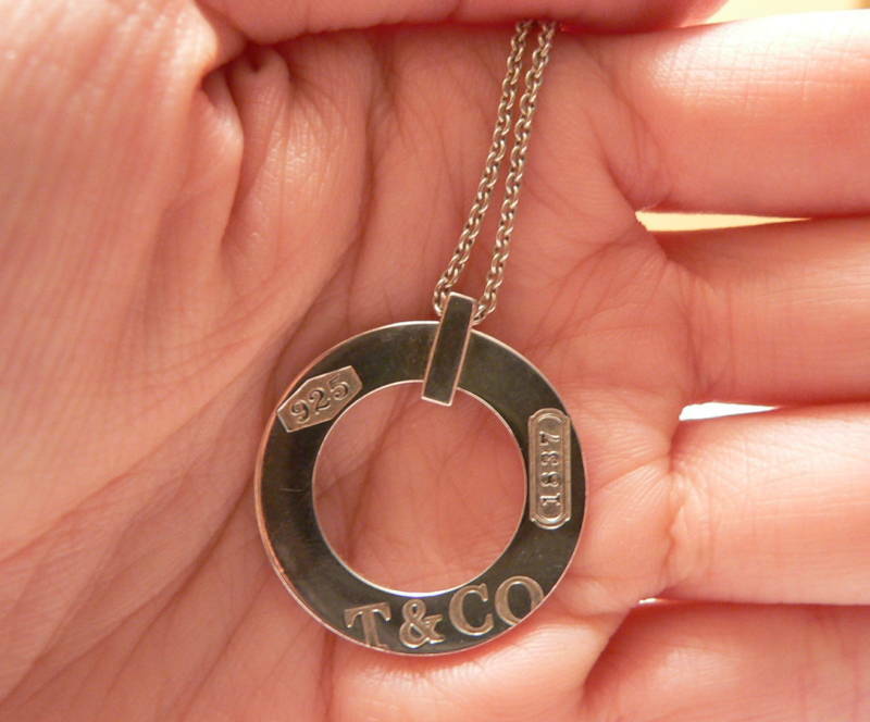 Tiffany & Co. circle ring pendant on sale necklace 1837 silver