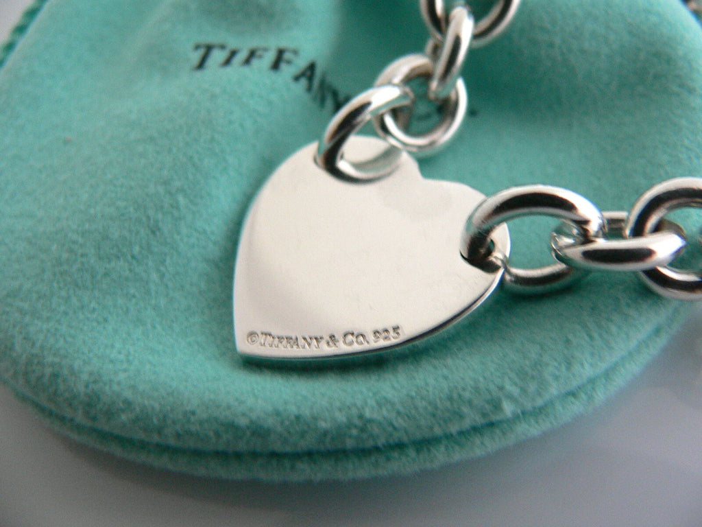 Tiffany & Co. Sterling Silver Blue Enamel Heart Tag Chain Bracelet - Ann's  Fabulous Closeouts