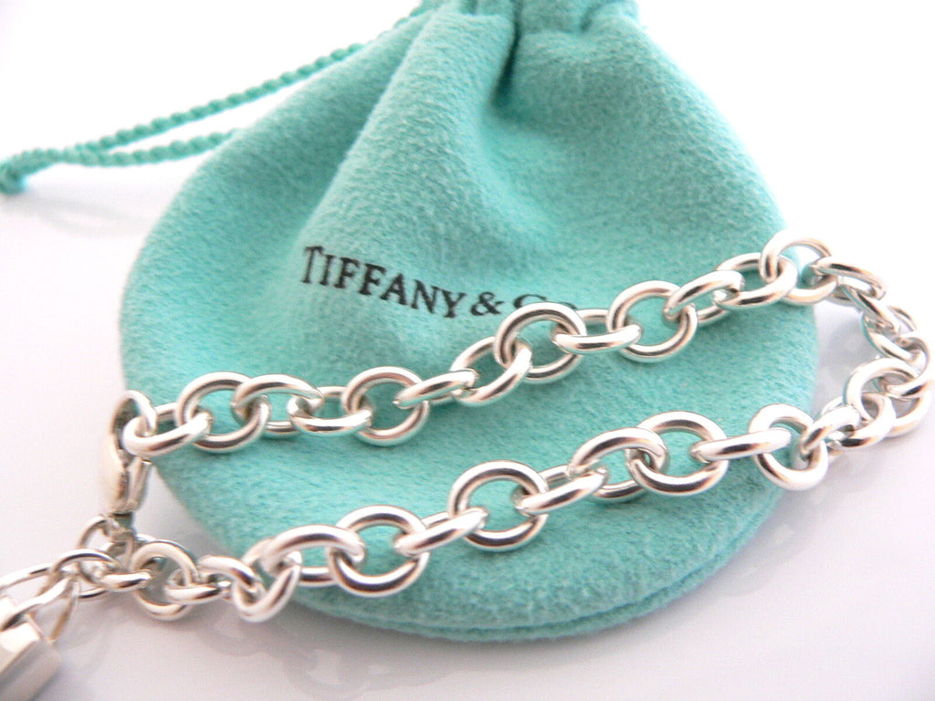 Tiffany Co Sterling Silver Handbag Purse Blue Enamel Heart Italy