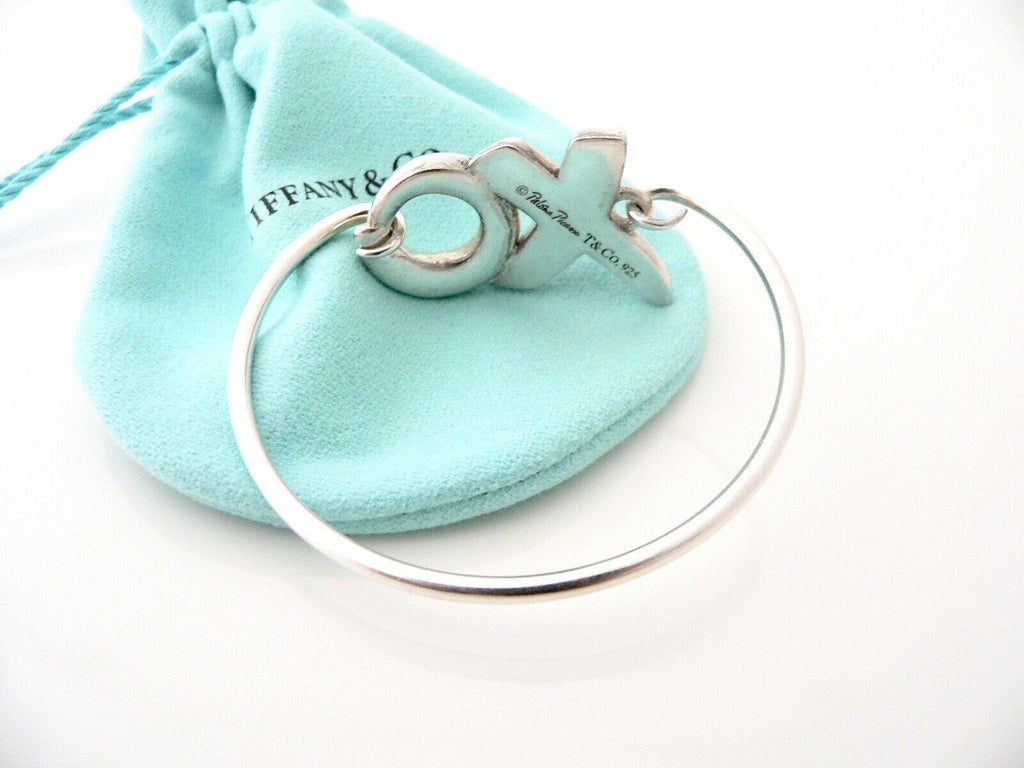 Tiffany & Co Love Kiss Bangle XO Bracelet Silver Gift Picasso Pouch