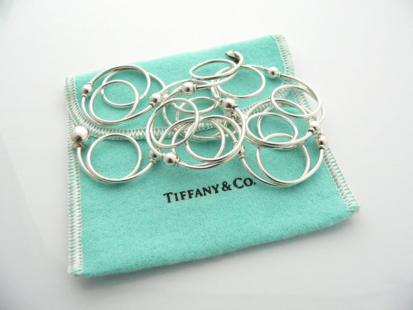 Tiffany & Co Bead Necklace Pendant Link Chain Swirly Twirl Gift Pouch Birthday