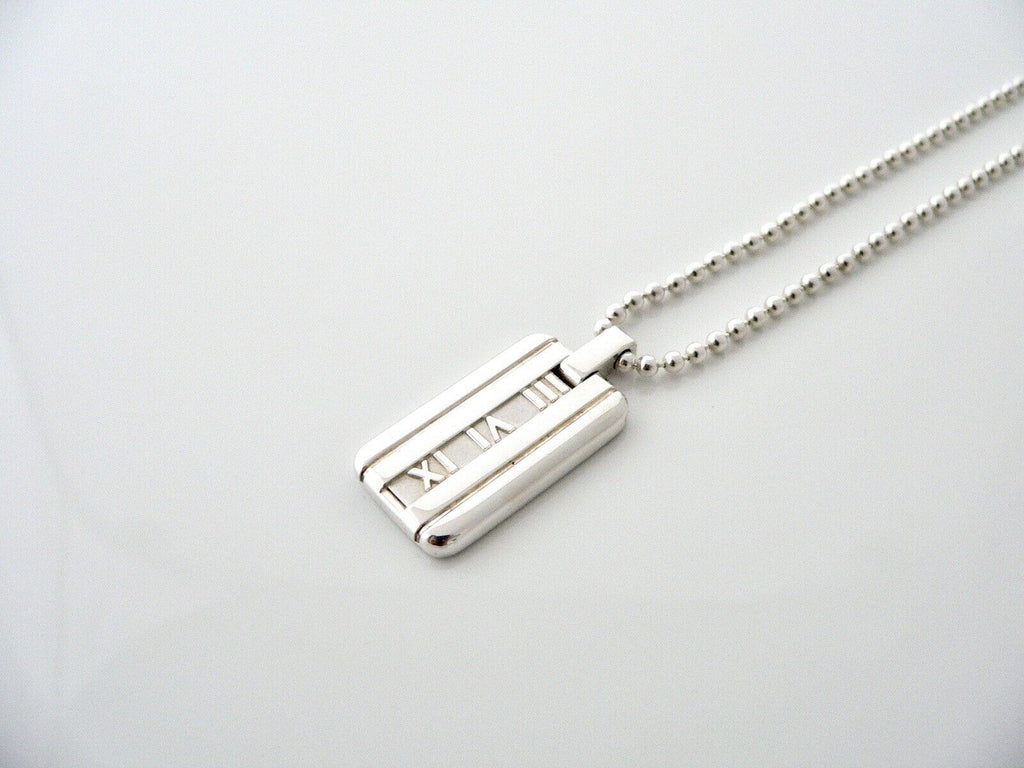 Tiffany & Co necklace chain letter logo bar diamond Silver 925 | Vintage  Five