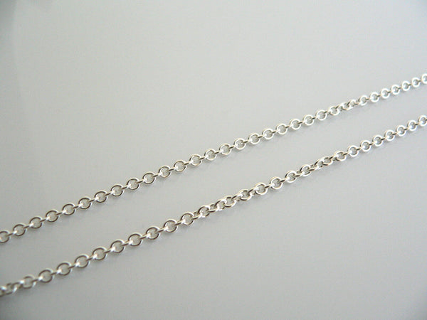 Tiffany & Co Silver 2 mm Curb Chain Necklace 16 Inch 4 Pendants Charms Thick