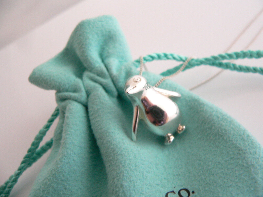 Tiffany & Co Silver Nature Penguin Bird Necklace Pendant Charm