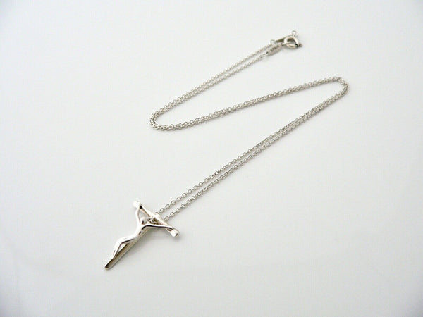 Tiffany & Co Silver Peretti Crucifix Cross Necklace Pendant Charm Gift Love