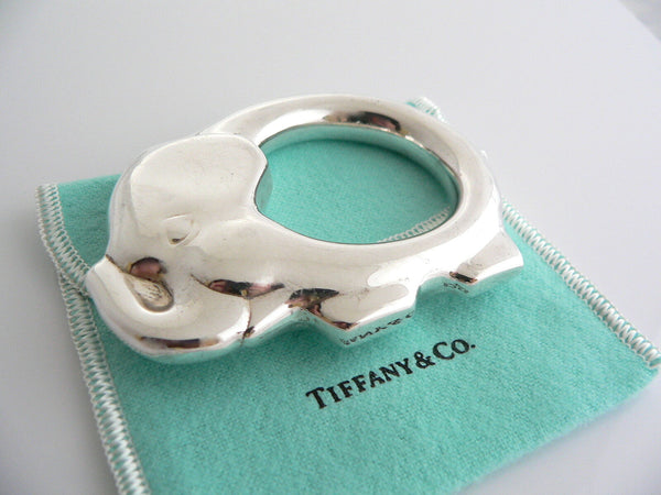 Tiffany & Co Elephant Baby Rattle Baby Gift Pouch Heirloom Silver Nature Love