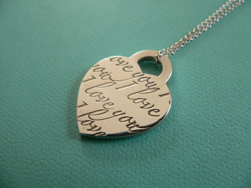 Tiffany deals & Co. I Love You Script Pendant