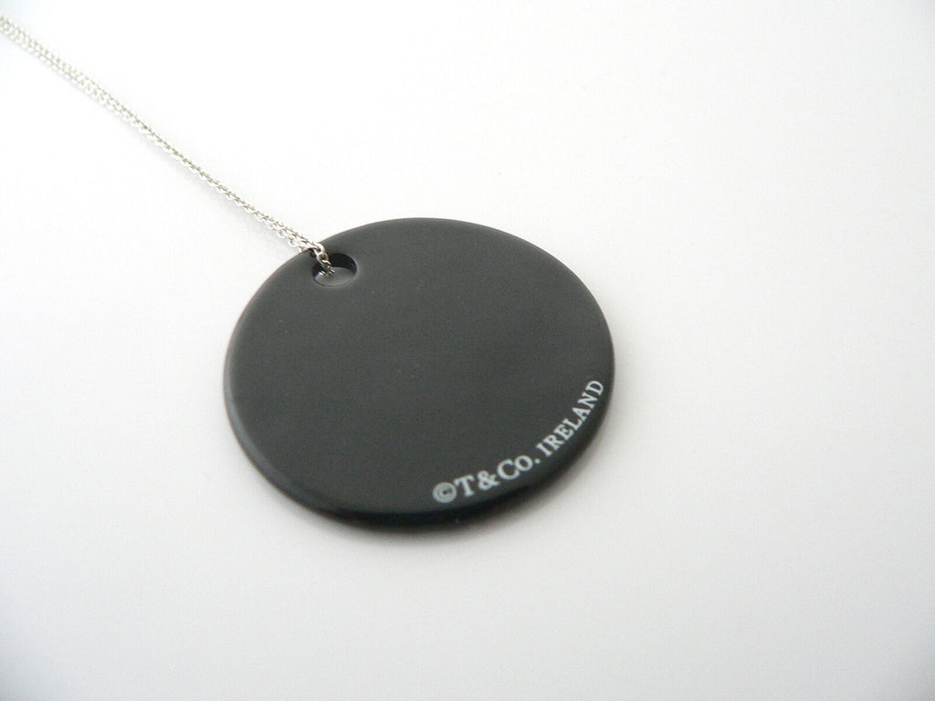 Tiffany & Co Silver Black Bone Notes Circle Necklace Pendant ...