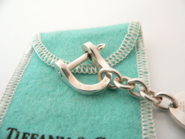 Tiffany & Co Silver Shackle Oval Key Ring Keychain Key Chain Gift Pouch Love