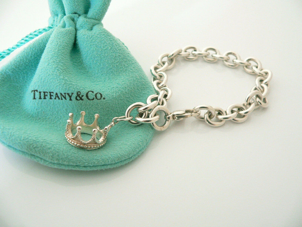 Tiffany & Co Silver Clasp Link Bracelet Charm Bangle Chain Gift Pouch Love