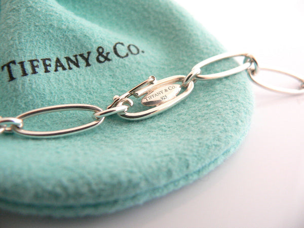 Tiffany & Co Peretti Silver Open Heart Link Necklace Pendant Charm Gift Pouch