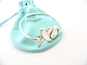 Tiffany & Co Love Kiss Bangle XO Bracelet Silver Gift Picasso Pouch T and Co Art