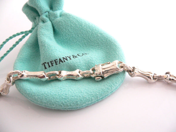 Tiffany & Co Silver Nature Bamboo Link Charm Necklace 19 Inch Chain Longer Gift