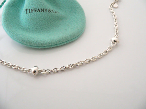 Tiffany & Co Silver Heart Dangle Dangling Bracelet Bangle 7.5 In Gift Pouch Love