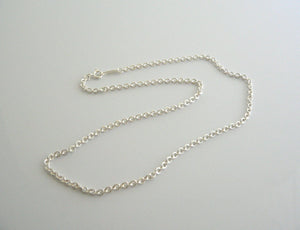 Tiffany & Co Silver 2 mm Curb Chain Necklace 16 Inch 4 Pendants Charms Thick