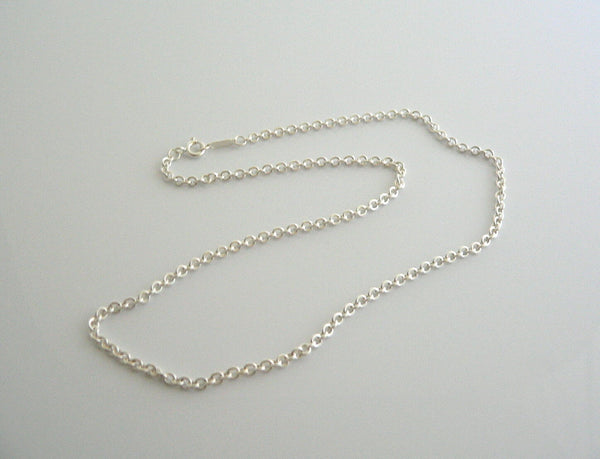 Tiffany & Co Silver 2 mm Curb Chain Necklace 16 Inch 4 Pendants Charms Thick