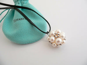 Iridesse Tiffany & Co Silver Pearl Cluster Necklace Pendant Extendable Gift Love