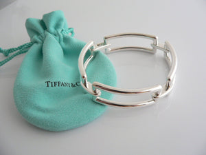 Tiffany & Co Silver Rectangle Link Bracelet Bangle Chain Gift Pouch Love Classic