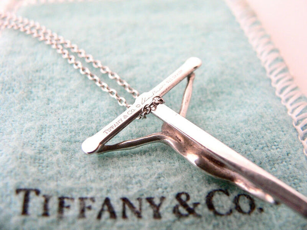 Tiffany & Co Peretti Cross Necklace Pendant Chain Large 19.5 Inches Gift Pouch