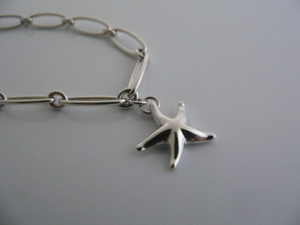 Tiffany & Co Silver Peretti Starfish Link Bracelet Bangle Oval Chain Gift Pouch