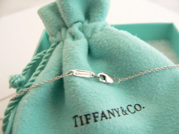 Tiffany & Co 18K Gold Necklace Diamonds Oval Link Paper Clip Dangling Pendant